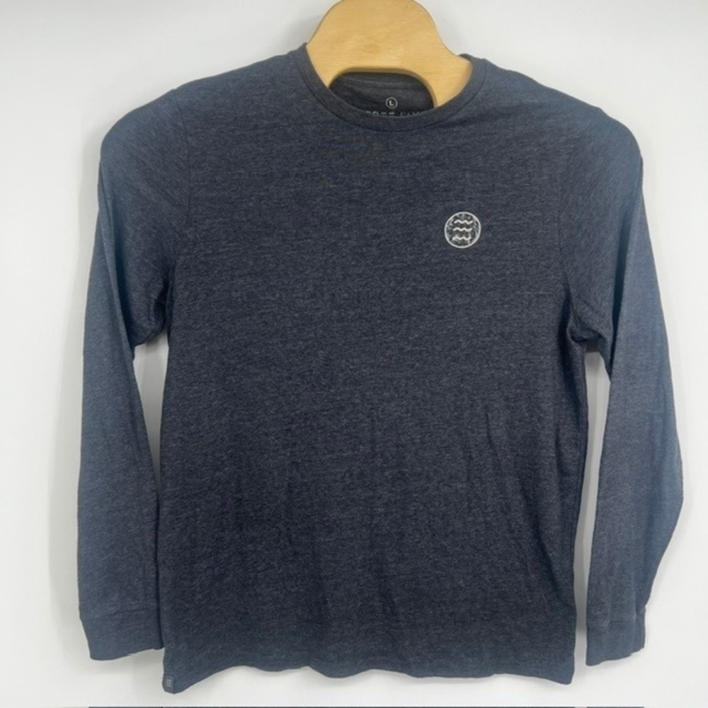 Free Fly Men's Large Charcoal Heather Grey Graphic Long Sleeve Tri-Blend T-Shirt